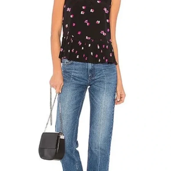 Rebecca Taylor Floriana Fleur stretch silk tank size 2 - Picture 8 of 8